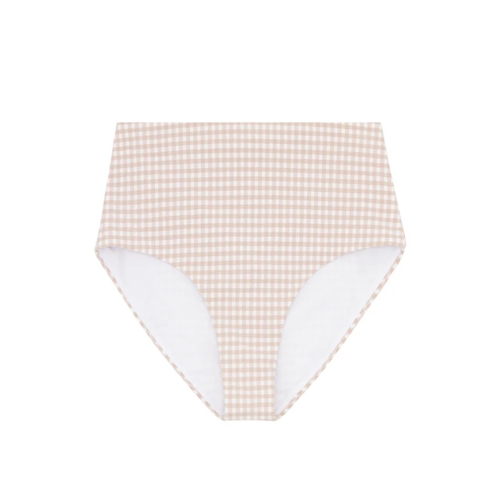High-Waisted Gingham Bikini Bottom Minnow size small